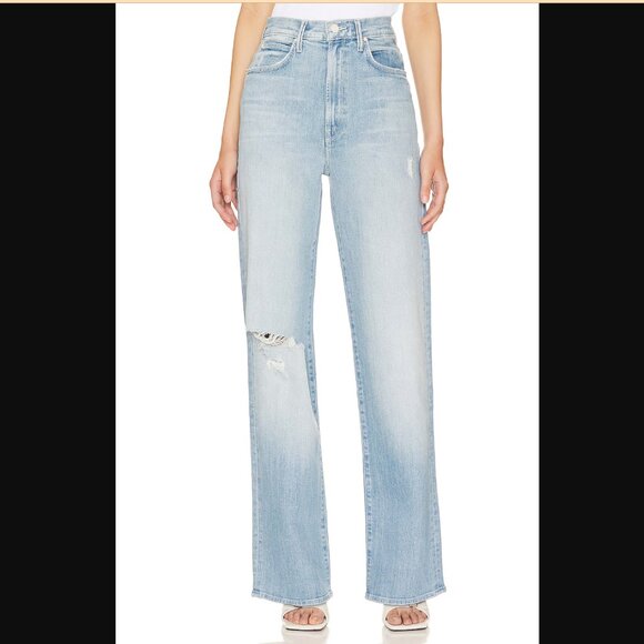 MOTHER High Waisted Tunnel Vision Sneak Jeans (Sippin' Sweet Tea) Size 30 NWT - Picture 1 of 9